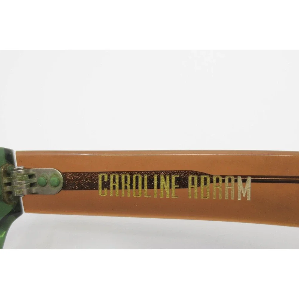 Caroline Abram Vinny 08 Green Amber Cat Eye Eyeglass Frames France 47-19-140
